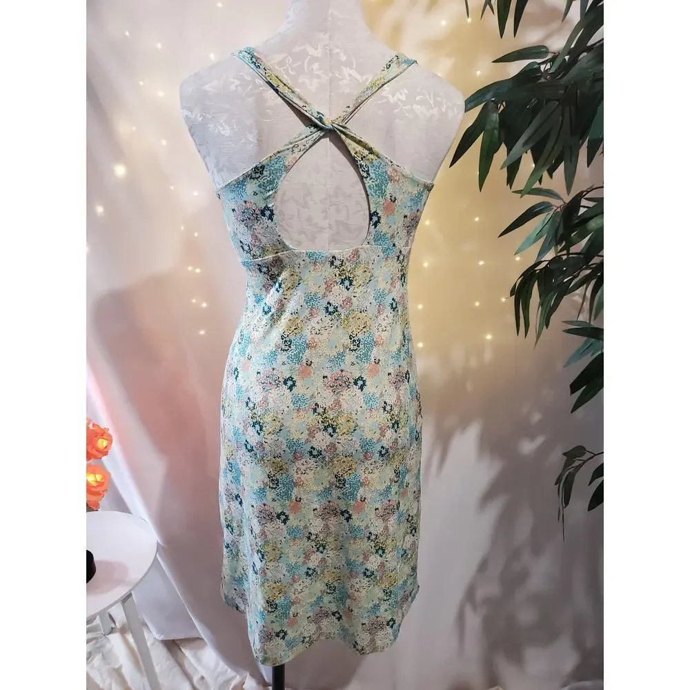 Patagonia Magnolia Spring Atoll Blue Floral Performance Dress Women's Size XS